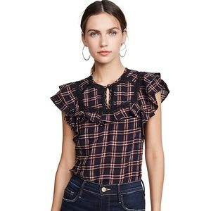 Veronica Beard Hawn Blouse Navy Multi